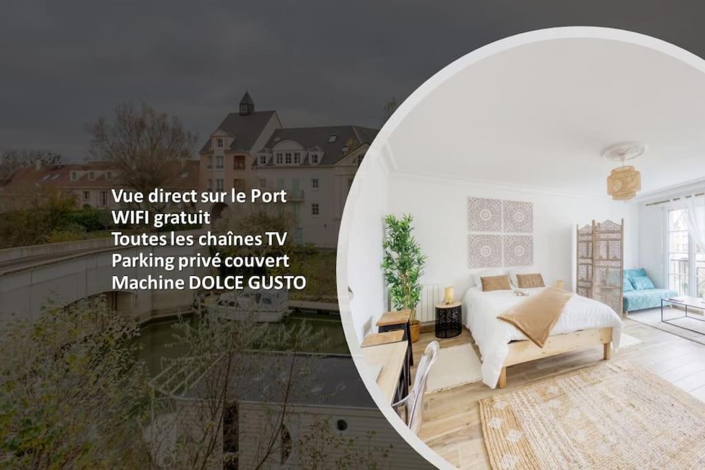 Studio Vue Direct Sur Le Port De Cergy, Parking Prive Gratuit Esterno foto